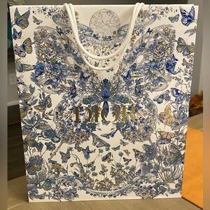 Authentic medium beautiful Christmas blue Dior bag